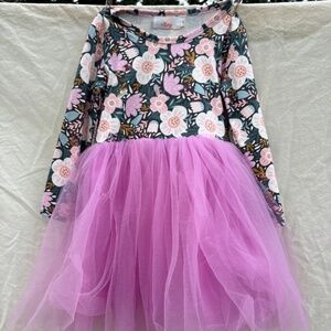 Mila & Rose girls 4t floral tutu dress, long sleeves, NWOT